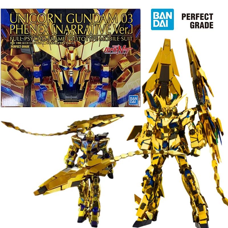 

Bandai PB PG Unicorn Gundam 03 Phenex Narrative Ver. 1/60 30Cm Original Action Figure Model Kit Assemble Toy Gift Collection