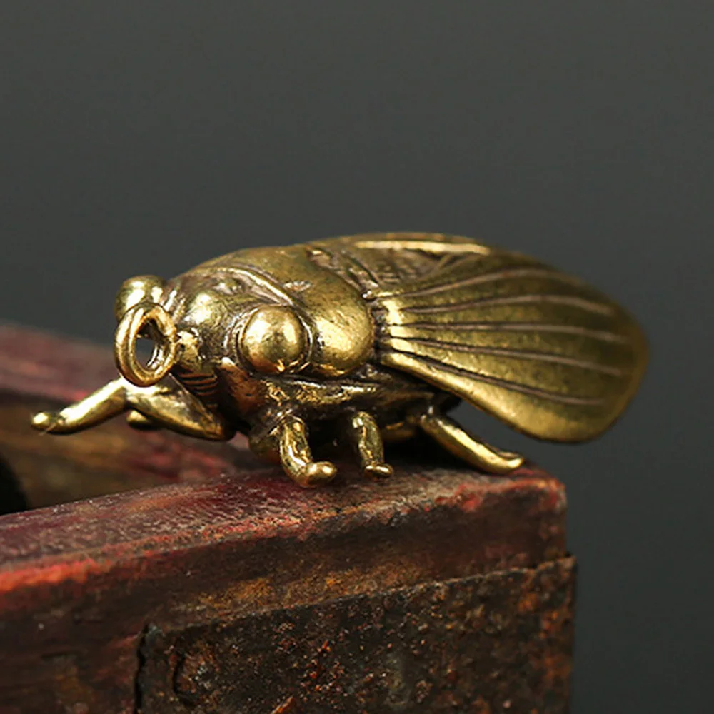 4.4*1.8cm Handmade Creative Pure Brass Cicada Collection With Polished Smooth Exquisite Statue Ornaments Decor
4.4*1.8cm Handmade Creative Pure Brass Cicada Collection With Polished Smooth Exquisite Statue Ornaments Decor