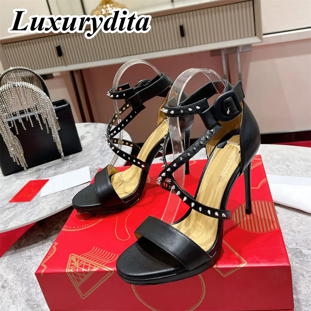 LUXURYDITA Women Sandal Luxury 10CM High Heels Designer Customize Red Heel Choca Lux Socialite Dinner shoes H482
LUXURYDITA Women Sandal Luxury 10CM High Heels Designer Customize Red Heel Choca Lux Socialite Dinner shoes H482