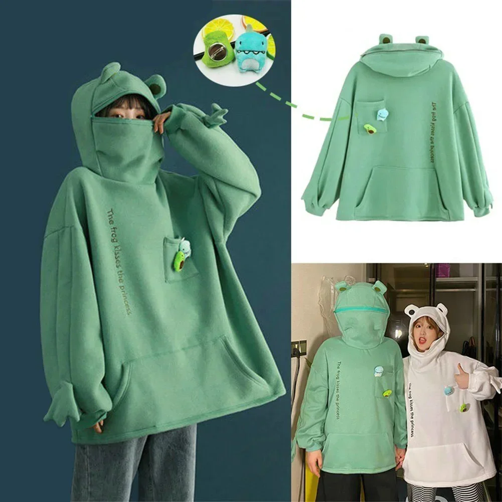 Hot Fashion Women Hoodie Frog Pullover Winter Sense Hooded Casual Sweatshirt Autumn Embroidery Loose Top Doll Decoration Hoodies
Hot Fashion Women Hoodie Frog Pullover Winter Sense Hooded Casual Sweatshirt Autumn Embroidery Loose Top Doll Decoration Hoodies
