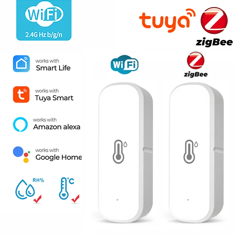 New Tuya WiFi/ZigBee Smart Temperature Humidity Sensor Smart Home Temperature Sensors Works With Alexa Google Assistant
New Tuya WiFi/ZigBee Smart Temperature Humidity Sensor Smart Home Temperature Sensors Works With Alexa Google Assistant