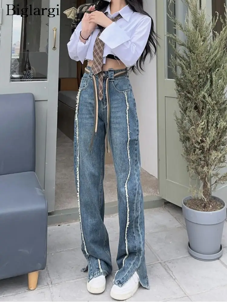 High Waist Jeans Spring Long Pant Women Fringe Patchwork Fashion Split Ladies Trousers Korean Style Casual Loose Woman Pants
High Waist Jeans Spring Long Pant Women Fringe Patchwork Fashion Split Ladies Trousers Korean Style Casual Loose Woman Pants
