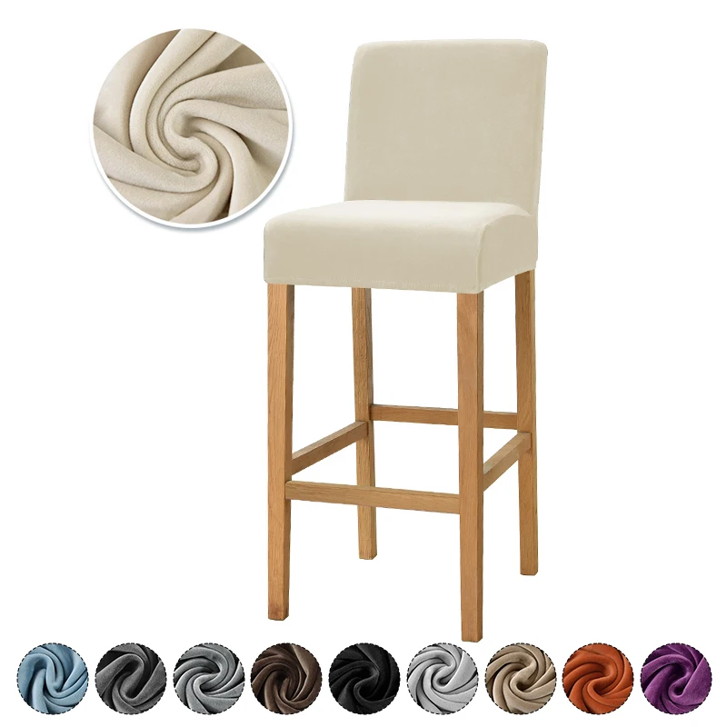 

Бархатные тканевые Чехлы для барных стульев, эластичные мягкие чехлы для обеденных стульев, моющиеся короткие чехлы на спинку стульев для кухни, дома, отеля, банкета