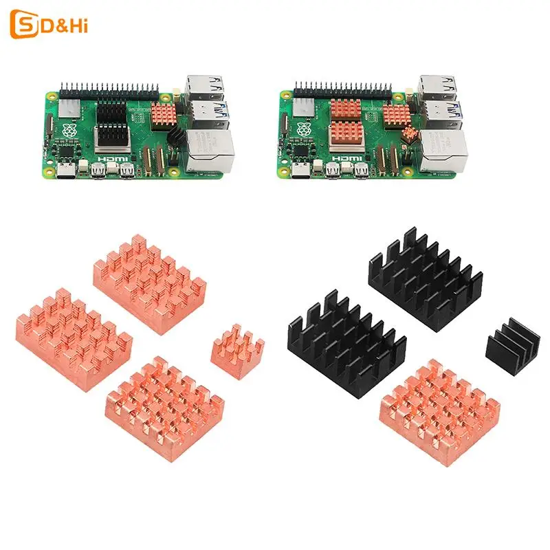 4Pcs Pure Copper Cooling Heat Sink Aluminum Heatsink Cooler Radiators Cooling Kit For Pi 5
4Pcs Pure Copper Cooling Heat Sink Aluminum Heatsink Cooler Radiators Cooling Kit For Pi 5