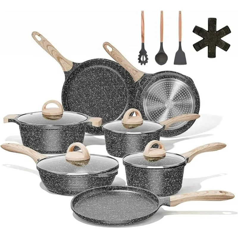 Набор антипригарных кастрюль и сковородок, набор посуды для индукционной посуды, 21 шт/сковорода, кастрюля, сковорода, сковорода для жарки, без пфоа
Набор антипригарных кастрюль и сковородок, набор посуды для индукционной посуды, 21 шт/сковорода, кастрюля, сковорода, сковорода для жарки, без пфоа