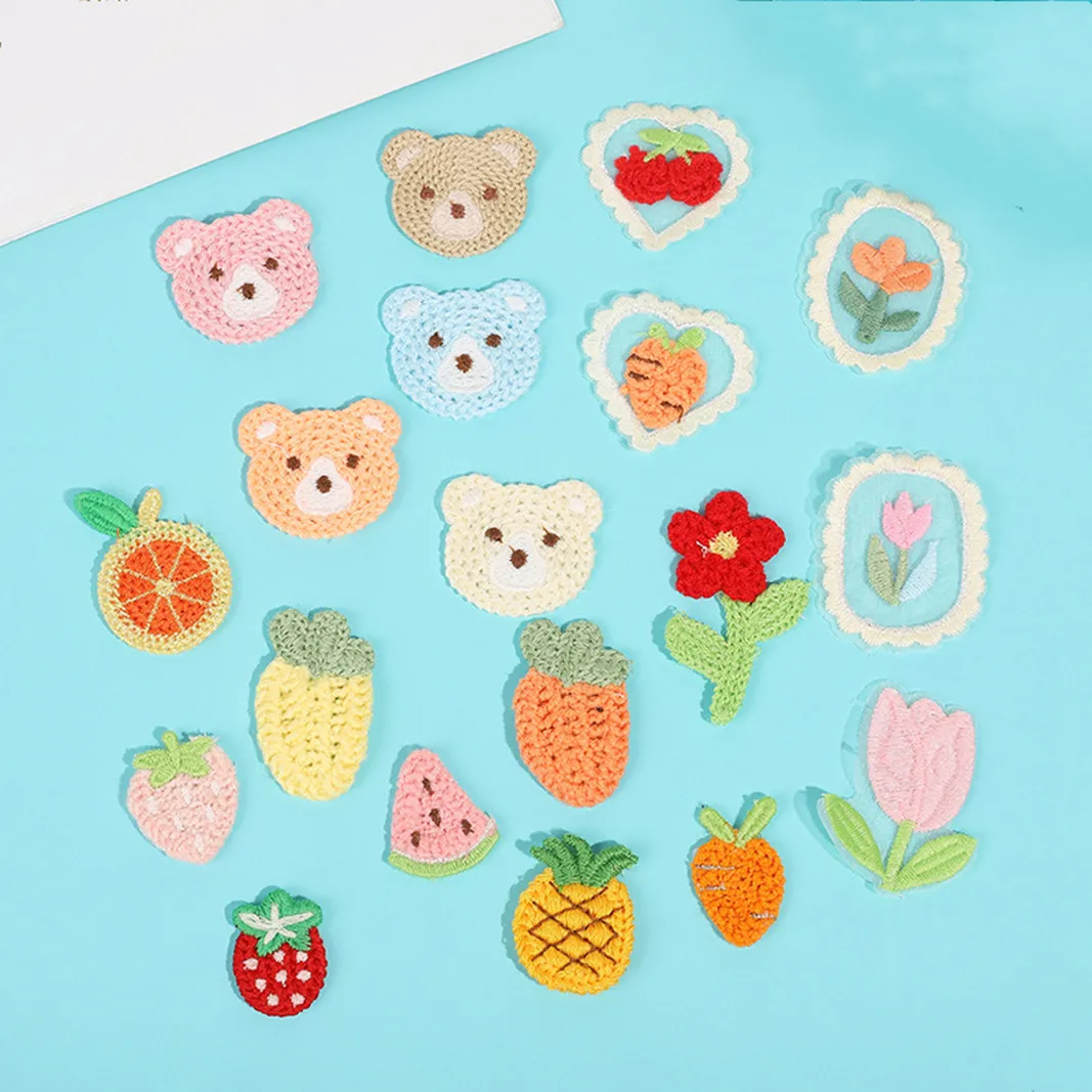 5PCS Korean Embroidery Tulip Flower Animal Bear Head Knitted Cloth Patch DIY Handmade Hat Bag Sticker Accessories
5PCS Korean Embroidery Tulip Flower Animal Bear Head Knitted Cloth Patch DIY Handmade Hat Bag Sticker Accessories