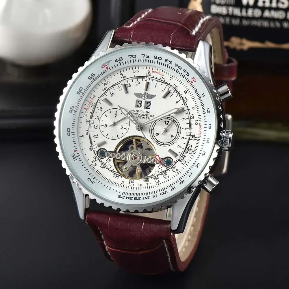 2024 лучшие часы AAA + Breitling для мужчин Роскошные многофункциональные полностью стальные автоматические механические часы с турбийоном AAA часы
2024 лучшие часы AAA + Breitling для мужчин Роскошные многофункциональные полностью стальные автоматические механические часы с турбийоном AAA часы