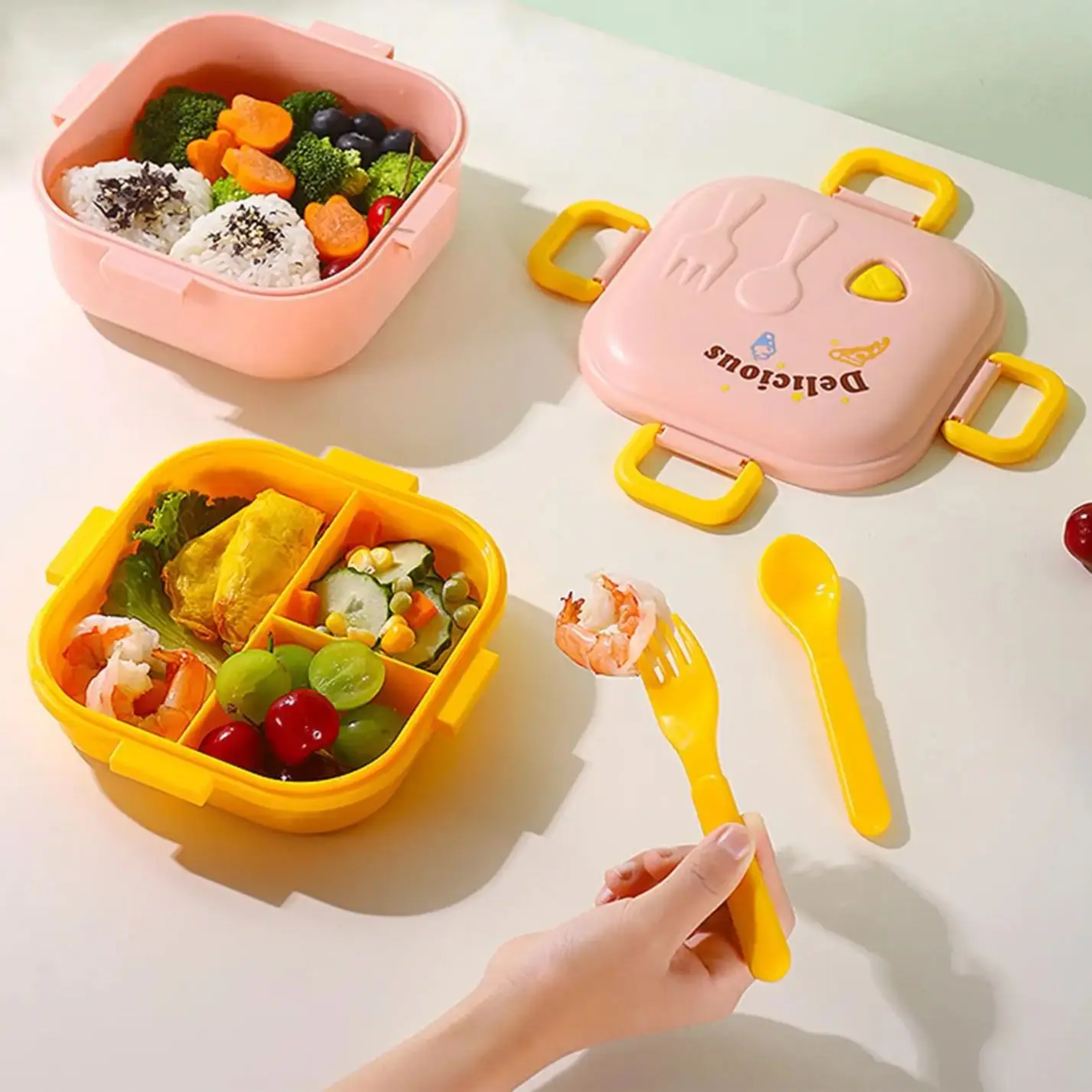 Stackable Lunch Box with Compartments, Double Layered, Suitable for Microwave and Dishwasher Dining Boxes, Bento Bags
Stackable Lunch Box with Compartments, Double Layered, Suitable for Microwave and Dishwasher Dining Boxes, Bento Bags