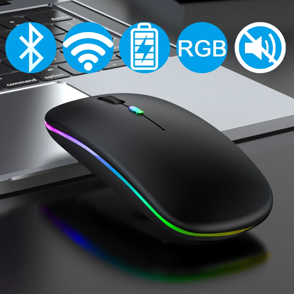 Мышь компьютерная беспроводная, Bluetooth, бесшумная перезаряжаемая эргономичная мышь со светодиодный Ной подсветкой, USB оптическая мышь для ноутбука и ПК
Мышь компьютерная беспроводная, Bluetooth, бесшумная перезаряжаемая эргономичная мышь со светодиодный Ной подсветкой, USB оптическая мышь для ноутбука и ПК