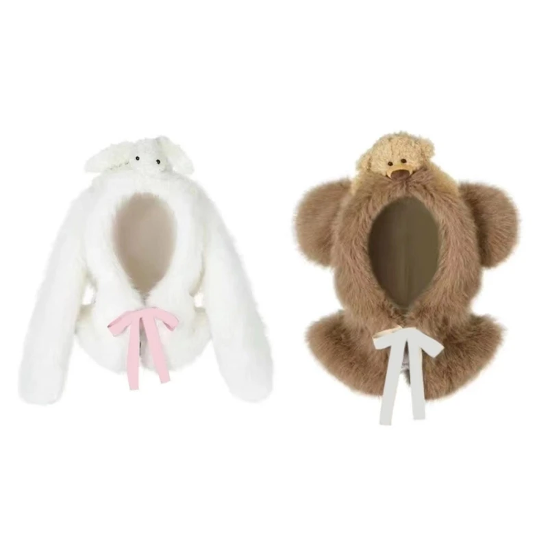 Lovely Cartoon Ear Flap Hat for Women Girl Plush Pullover Hat Hooded Skull Hat Outdoor Activity Cap Furry Neck Scarf Hat
Lovely Cartoon Ear Flap Hat for Women Girl Plush Pullover Hat Hooded Skull Hat Outdoor Activity Cap Furry Neck Scarf Hat