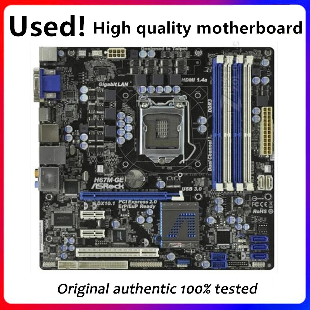 Материнская плата для настольного компьютера ASRock H67M-GE LGA 1155 DDR3 для модель Intel H67 LGA1155, б/у материнская плата для настольного компьютера SATA II
Материнская плата для настольного компьютера ASRock H67M-GE LGA 1155 DDR3 для модель Intel H67 LGA1155, б/у материнская плата для настольного компьютера SATA II