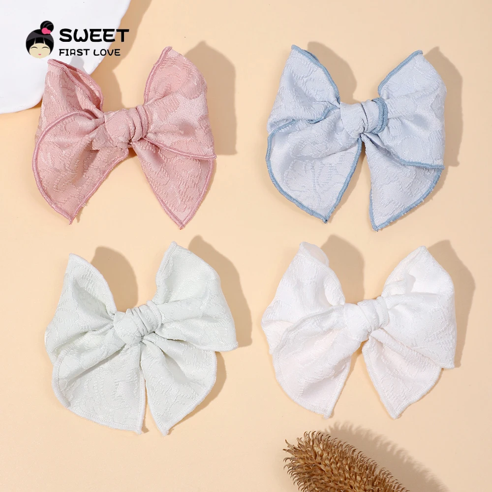 

100Pcs/lot Kids Solid Color Ribbon Baby Bows Hair Clips for Baby Girls Handmade Bowknot Cute Hairpin Hair Accessories