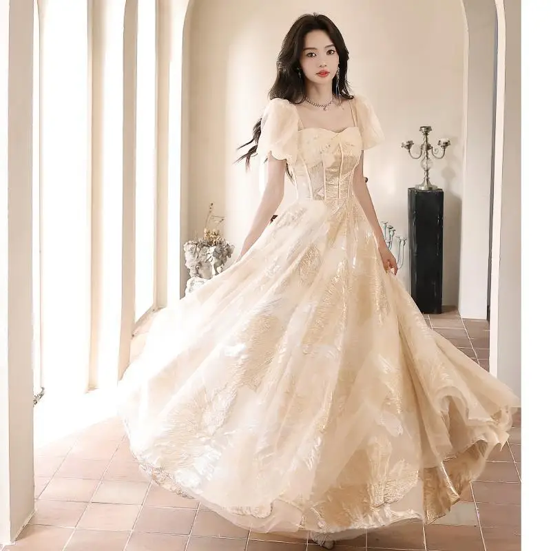 Harajpee French Evening Dress Court Style Light Luxury Niche Champagne Colored Gauze Dresses Vocal Art Exam Dopamine Vestido
Harajpee French Evening Dress Court Style Light Luxury Niche Champagne Colored Gauze Dresses Vocal Art Exam Dopamine Vestido