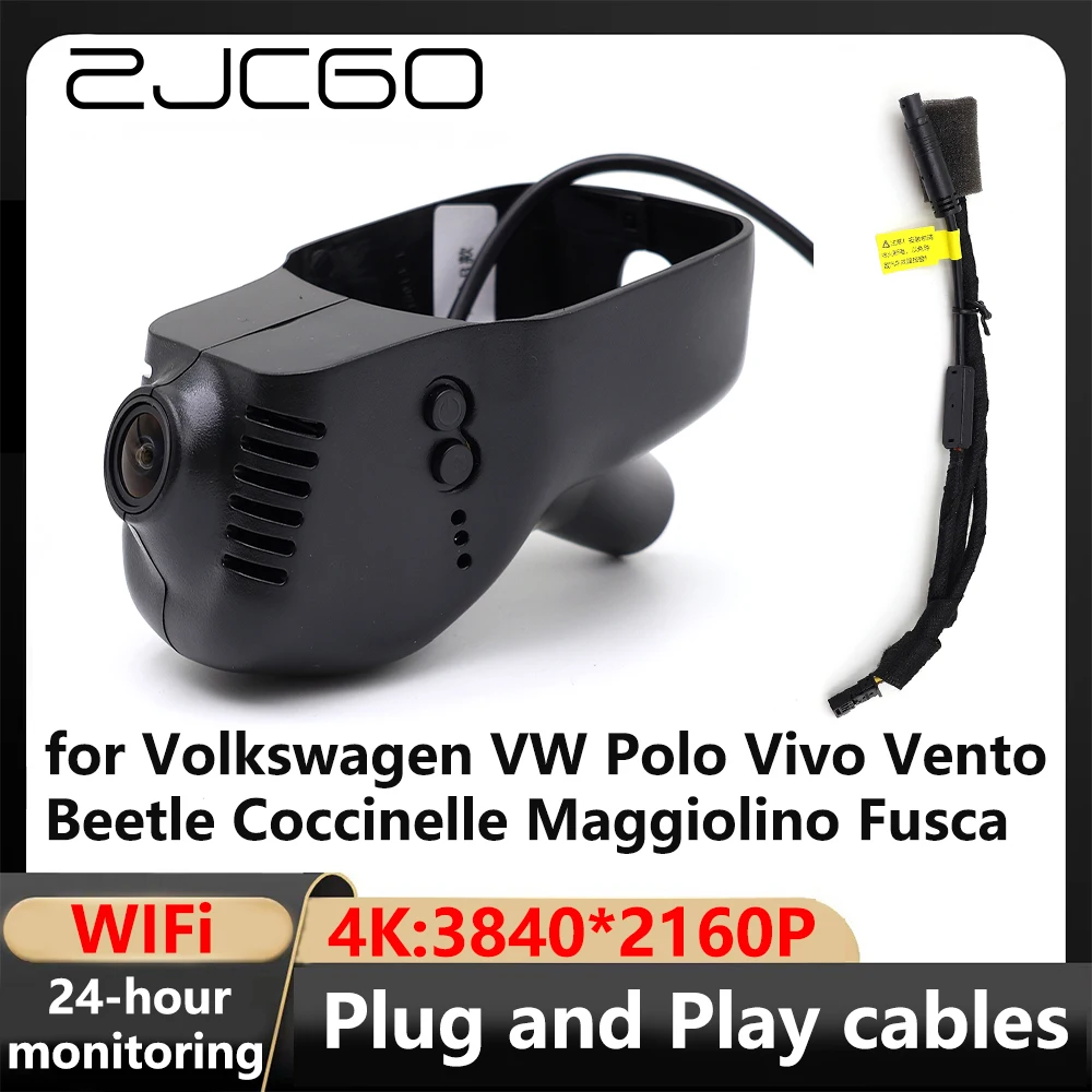 

ZJCGO 4K Wifi 3840*2160 Car DVR Dash Cam Camera Recorder for Volkswagen VW Polo Vivo Vento Beetle Coccinelle Maggiolino Fusca