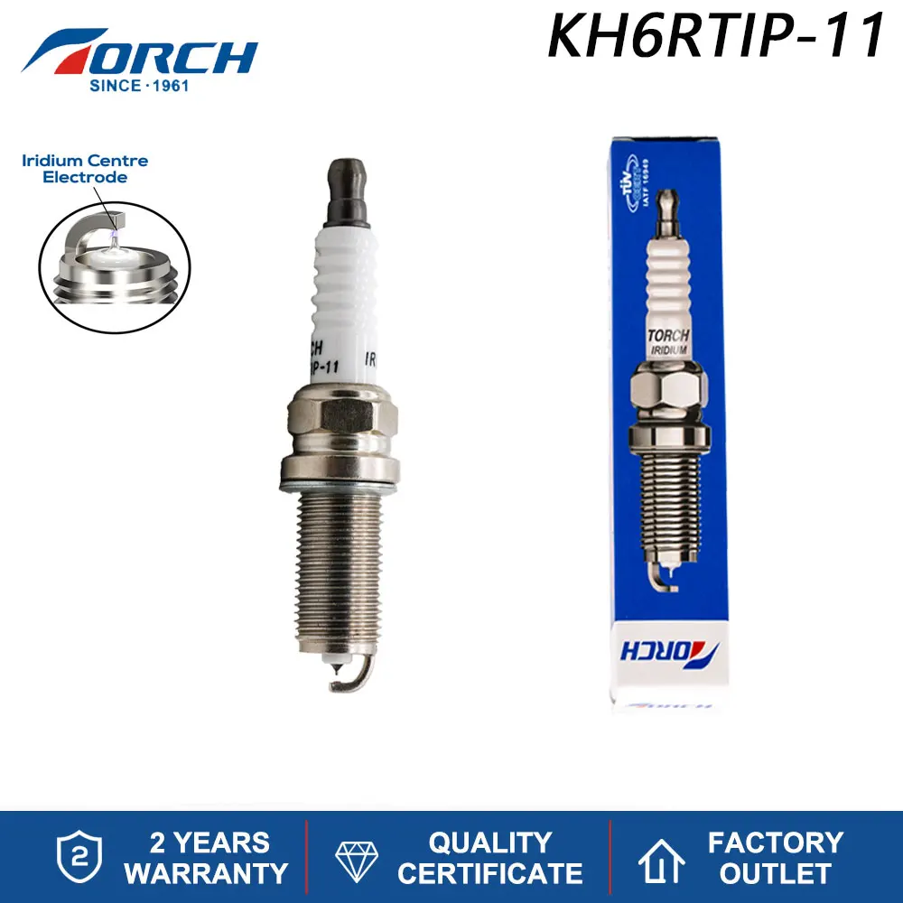 Iridium Spark Plug TORCH KH6RTIP-11 Replace for ILFR6J-11K SILFR6A11 for Denso FK20HR11 IKH20 for NISSAN 22401-5M016 BY481-LFR6A
Iridium Spark Plug TORCH KH6RTIP-11 Replace for ILFR6J-11K SILFR6A11 for Denso FK20HR11 IKH20 for NISSAN 22401-5M016 BY481-LFR6A
