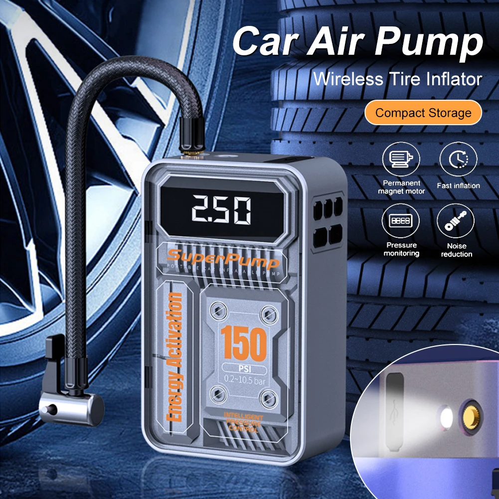 Portable Wireless Car Tire Air Pump 30000RPM Car Tire Inflator Pump Car Tyre Inflator For Motorcycle Bicycle Tyre Balls Tools
Portable Wireless Car Tire Air Pump 30000RPM Car Tire Inflator Pump Car Tyre Inflator For Motorcycle Bicycle Tyre Balls Tools
