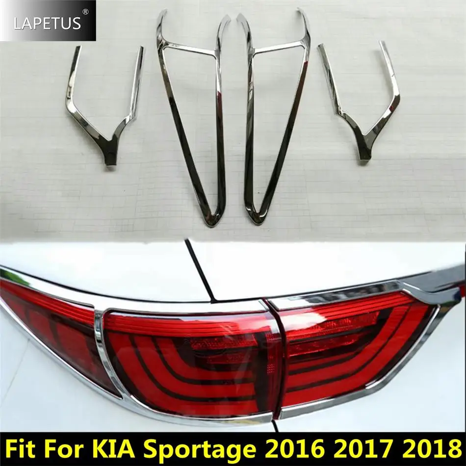 

Car Accessories Tail Rear Lights Lamps Eyelid Eyebrow Strip Decoration Frame Cover Trim For KIA Sportage 2016 - 2018 Chrome