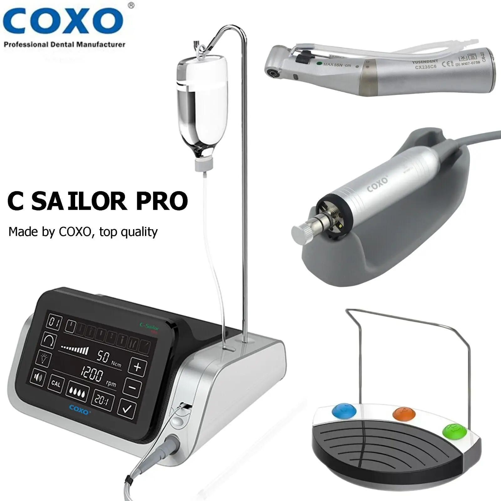 COXO C Сейлор про зубной имплантат мотор светодиодный 20:1 хирургический наконечник с обратным углом
COXO C Сейлор про зубной имплантат мотор светодиодный 20:1 хирургический наконечник с обратным углом