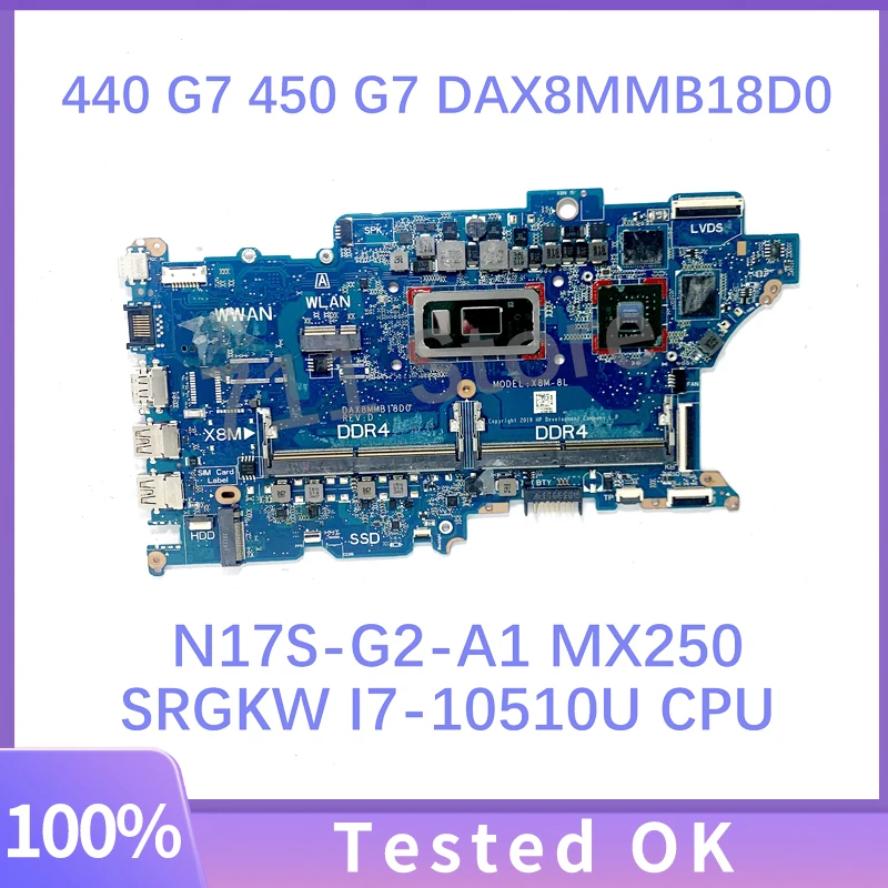 Материнская плата DAX8MMB18D0 для HP ProBook 440 G7 450 G7 материнская плата для ноутбука с процессором SRGKW I7-10510U N17S-G2-A1 MX250 100% полностью протестированная
Материнская плата DAX8MMB18D0 для HP ProBook 440 G7 450 G7 материнская плата для ноутбука с процессором SRGKW I7-10510U N17S-G2-A1 MX250 100% полностью протестированная