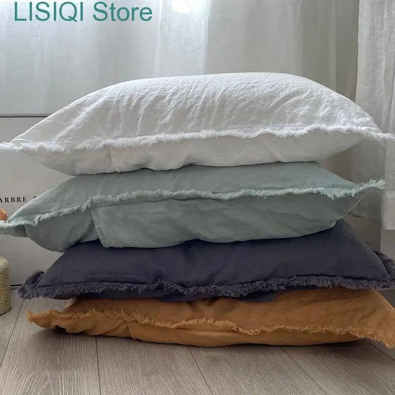 New Linen Fringed Bed Pillow Cover Soft Pillowcase with Tassel for Farmhouse Natural Bedding Decoration Burlap Pillowsham
New Linen Fringed Bed Pillow Cover Soft Pillowcase with Tassel for Farmhouse Natural Bedding Decoration Burlap Pillowsham