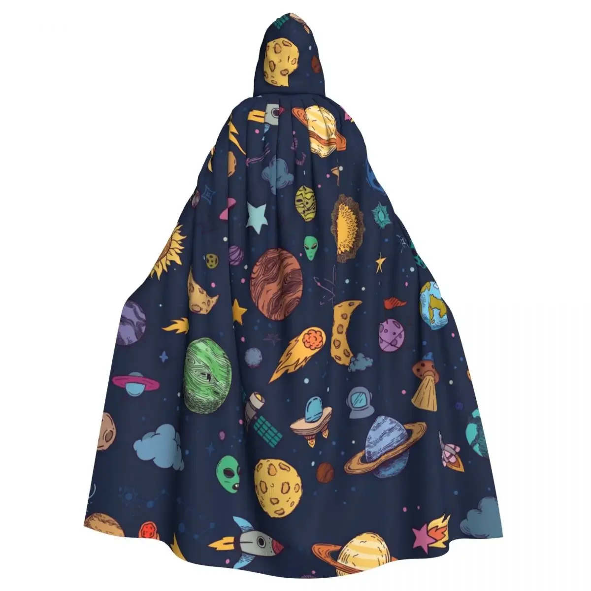 Hooded Cloak Polyester Unisex Witch Cape Costume AccessorySpace Planets Universe Doodle Ufo
Hooded Cloak Polyester Unisex Witch Cape Costume AccessorySpace Planets Universe Doodle Ufo
