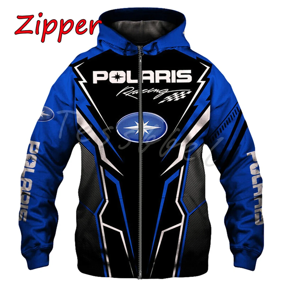 

2023 Polaris Racing Rzr Snowmobile Fashion Casual Zip Hoodie Top Hot Sale Men's and Women's Spring and Autumn Hooded Jacket