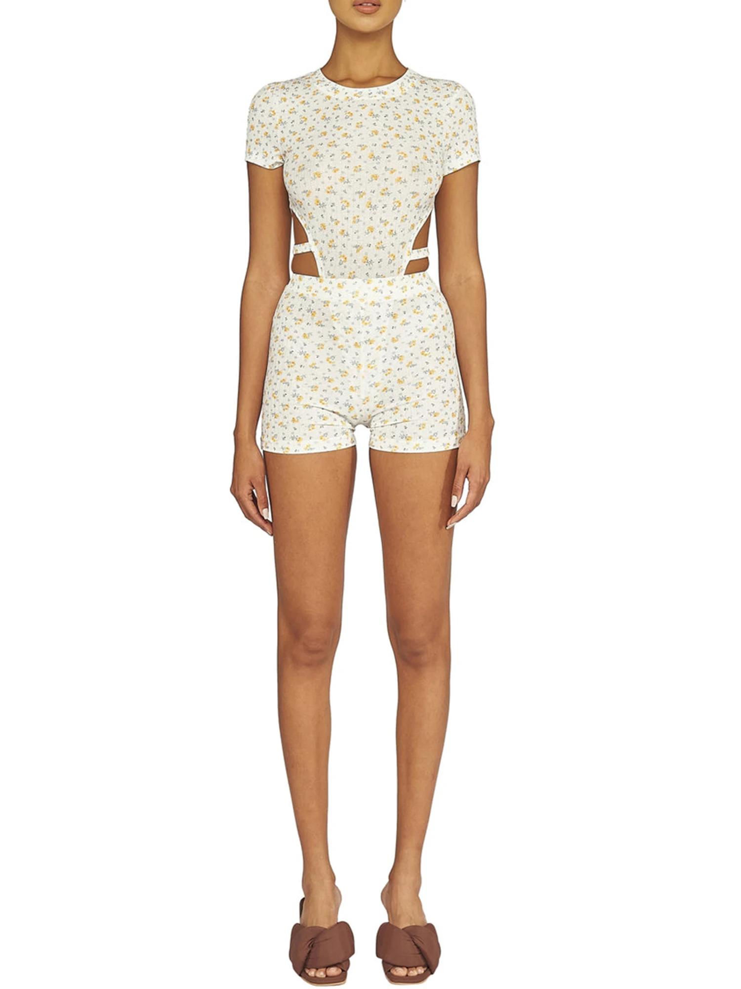 Stylish Floral Hollow Out Short Sleeve Jumpsuit for Women - Summer Casual Skinny Bodysuits Pants Rompers
Stylish Floral Hollow Out Short Sleeve Jumpsuit for Women - Summer Casual Skinny Bodysuits Pants Rompers