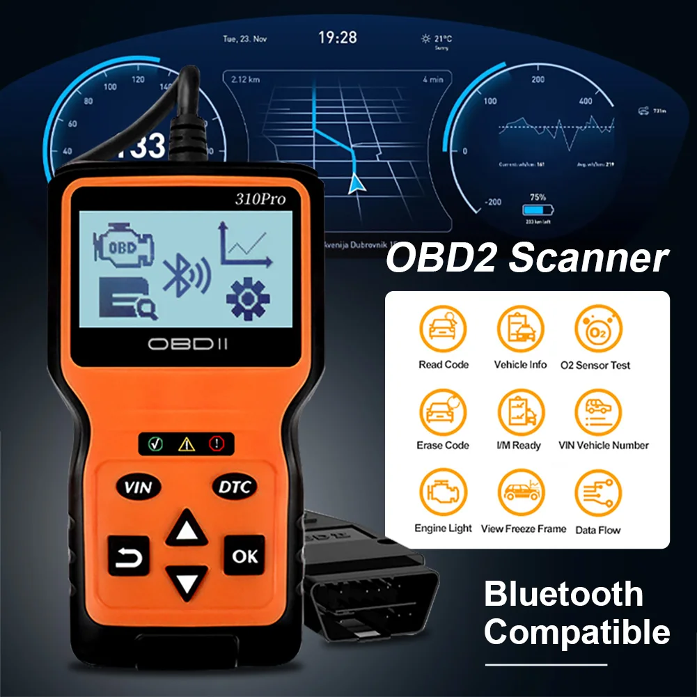 2023 Upgrade V310Pro Bluetooth OBD2 Scanner with LCD Display Car Fault Code Reader Diagnostic for all OBDII Vehicles since 1996
2023 Upgrade V310Pro Bluetooth OBD2 Scanner with LCD Display Car Fault Code Reader Diagnostic for all OBDII Vehicles since 1996