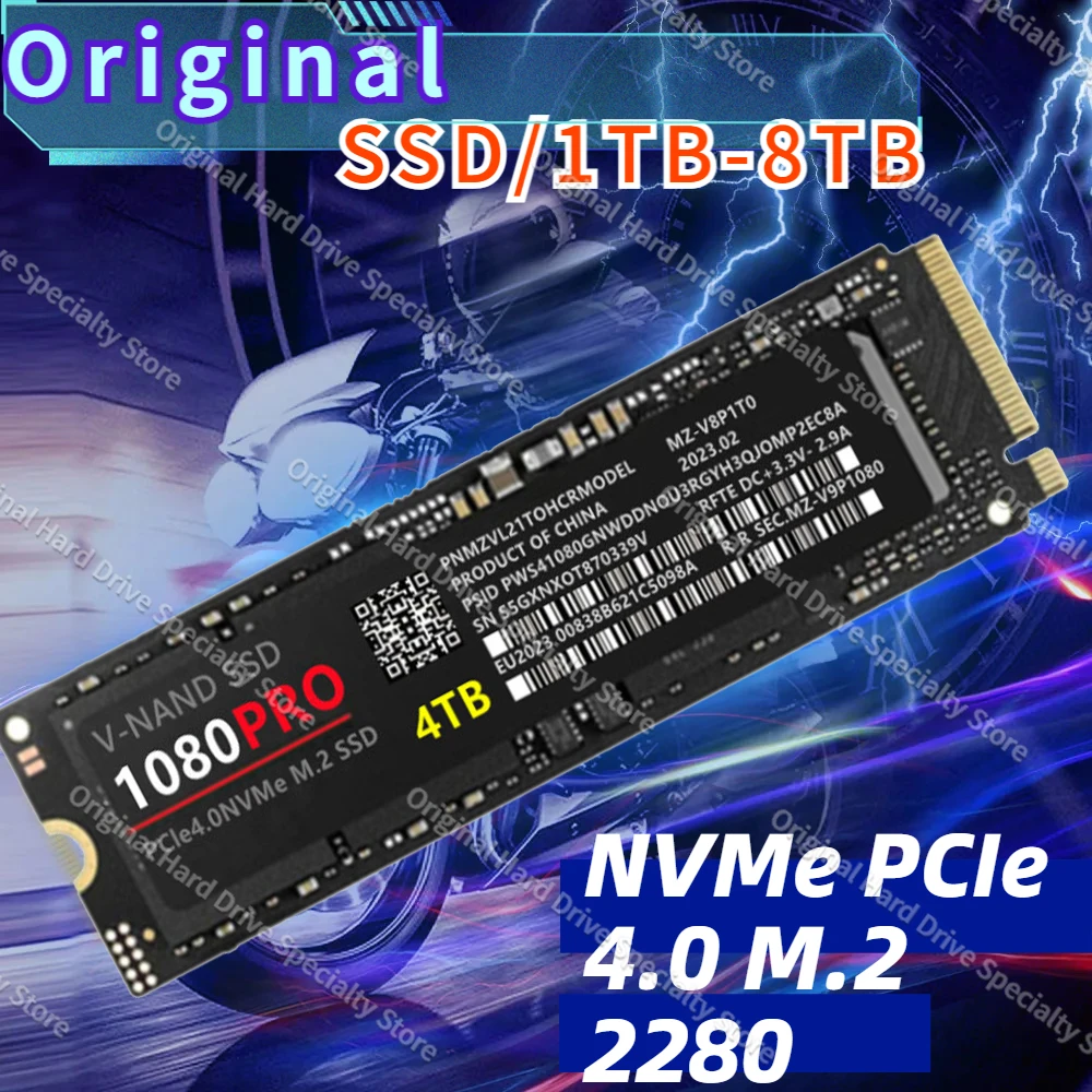 Original SSD 4TB 1080PRO NVMe PCIe 4.0 M.2 2280 Internal Solid State Drive 1TB 2TB 16tb Hard Disk for Laptop Gaming Computer/PS5
Original SSD 4TB 1080PRO NVMe PCIe 4.0 M.2 2280 Internal Solid State Drive 1TB 2TB 16tb Hard Disk for Laptop Gaming Computer/PS5