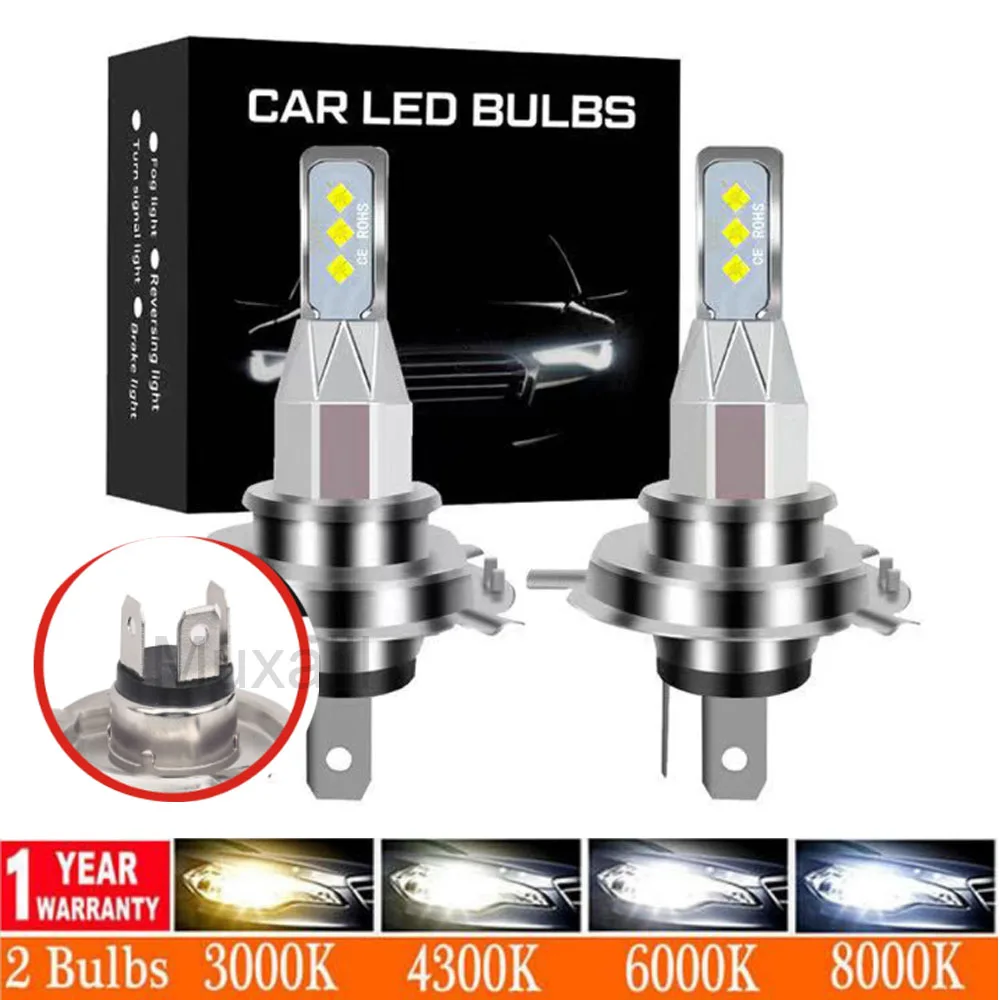 

2Pcs New H4 H7 H11 H8 H9 H16JP H1 H3 LED HeadLights Car Fog Light Bulbs 9005 9006 Auto Driving Lamps 6500K 12V 24V