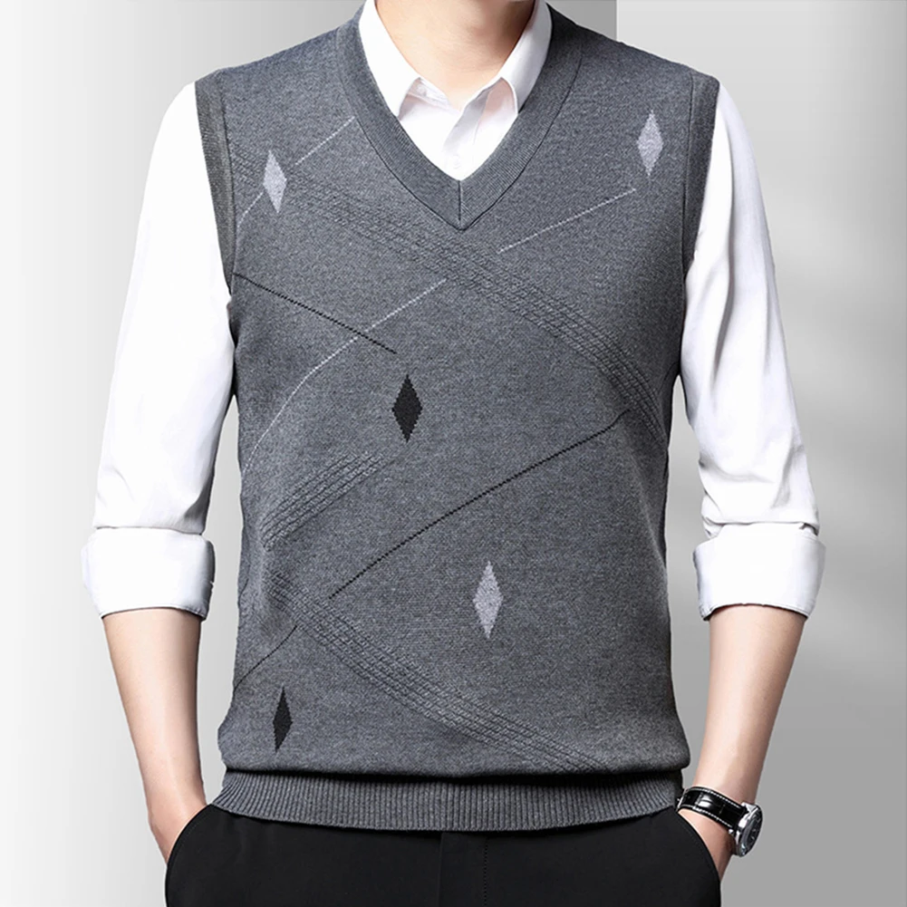 Mens Slim Fit Wool Sweater Vest Knitted Tank Top Sleeveless Pullover Striped Jacquard V-neck Top Casual Loose Winter Costumes
Mens Slim Fit Wool Sweater Vest Knitted Tank Top Sleeveless Pullover Striped Jacquard V-neck Top Casual Loose Winter Costumes