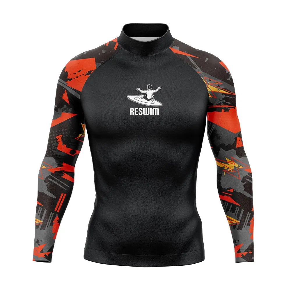 

Summer Men's Rash Guards Swimsuit Long Sleeve Surf T-Shirts Beach UV Protection Rashguard Swimwear Lycra Diving Swimming Clothes