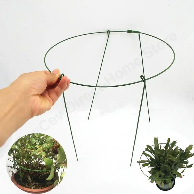 

5pcs 10pcs Round Metal Garden Veg Flower Plant Stand Support Stake Holder Climbing Orchard Fixing Rod Gardening Bonsai Tool 30cm