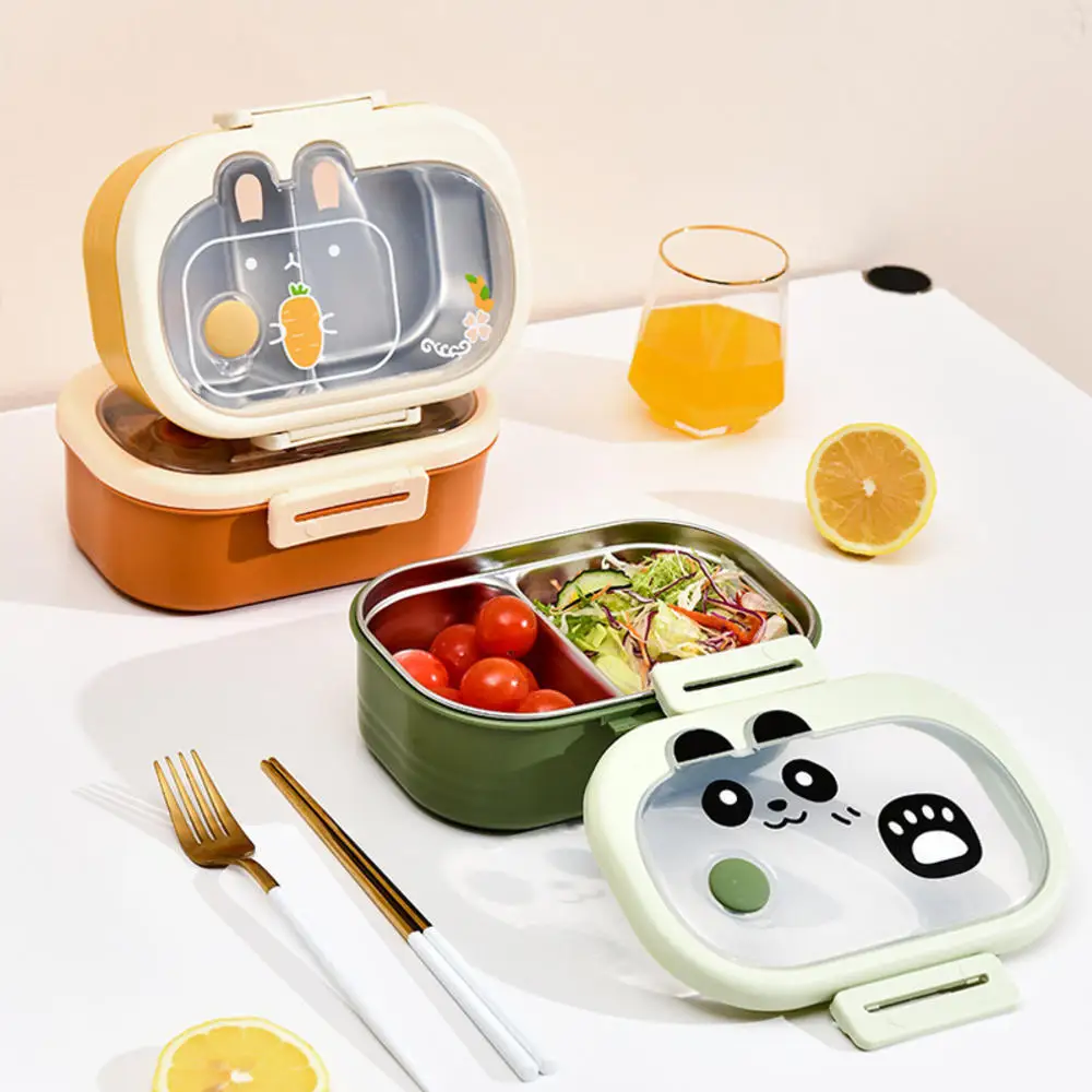 

Portable Stainless Steel Lunch Box Leakproof Kawaii Cartoon Bento Box Microwave Food Container for Kids Children Picnic School