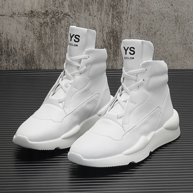 White High Top Shoes, Men's Casual Shoes, Anti Slip and Comfortable Sports Shoes, Personalized Thick Soled Running Shoes
White High Top Shoes, Men's Casual Shoes, Anti Slip and Comfortable Sports Shoes, Personalized Thick Soled Running Shoes