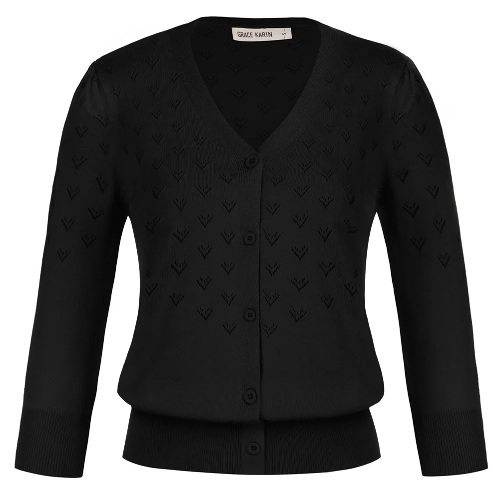 GRACE KARIN Women's 3/4 Sleeve Button Down Knit Cropped Bolero Shrug Cardigan Sweater Open Front Lightweight Sweaters A30
GRACE KARIN Women's 3/4 Sleeve Button Down Knit Cropped Bolero Shrug Cardigan Sweater Open Front Lightweight Sweaters A30