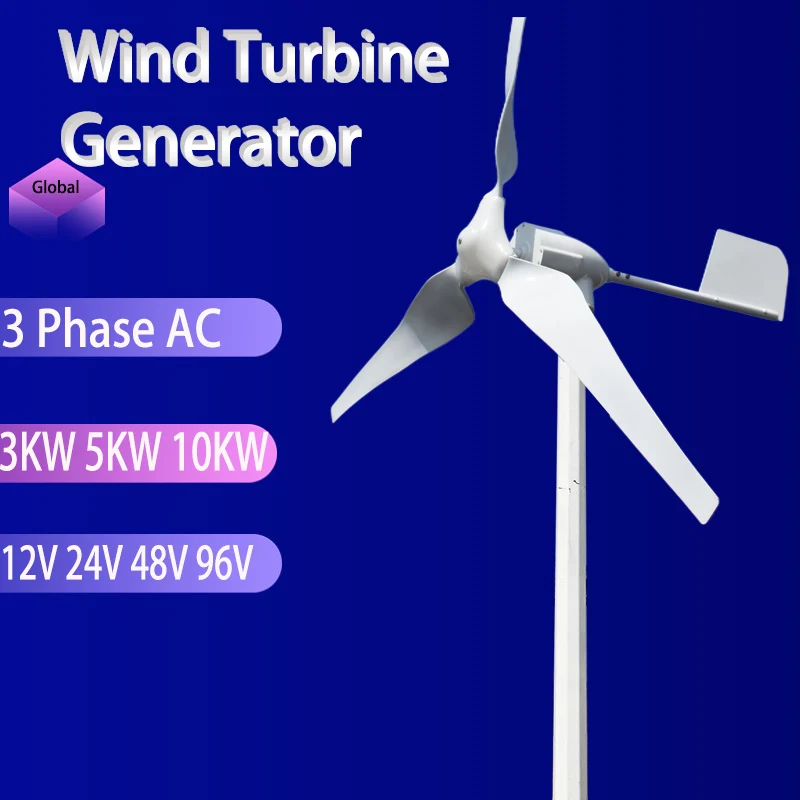 10000W Horizontal Axis Windmill 24V 48V 96V Wind Turbine 10000W 3Blades Permanent Maglev Generator With Mppt Charge Controller
10000W Horizontal Axis Windmill 24V 48V 96V Wind Turbine 10000W 3Blades Permanent Maglev Generator With Mppt Charge Controller