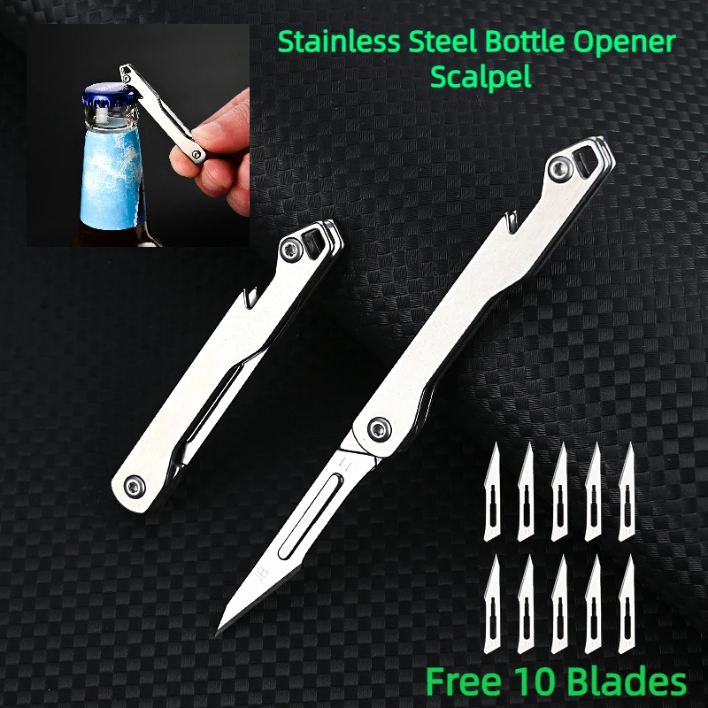 Portable EDC Tool 10 Blade Free Mini Bottle Opener Scalpel Stainless Steel G10 Folding Knife Outdoor Survival Camping
Portable EDC Tool 10 Blade Free Mini Bottle Opener Scalpel Stainless Steel G10 Folding Knife Outdoor Survival Camping