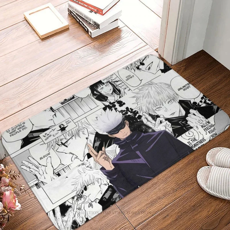 

Jujutsu Kaisen Anime Kitchen Non-Slip Carpet Gojo Satoru Flannel Mat Entrance Door Doormat Floor Decoration Rug