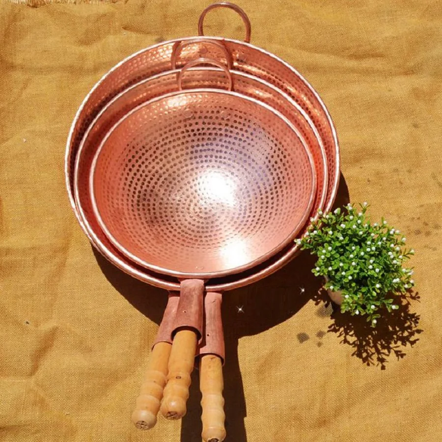 Pure Copper Frying Pan Handmade Double /Single Handle Thick Pot Wok 10 Mallzona Scf0f466b44de4fe7abd626ca70c9b220n Pure Copper Frying Pan Handmade Double /Single Handle Thick Pot Wok Mallzona