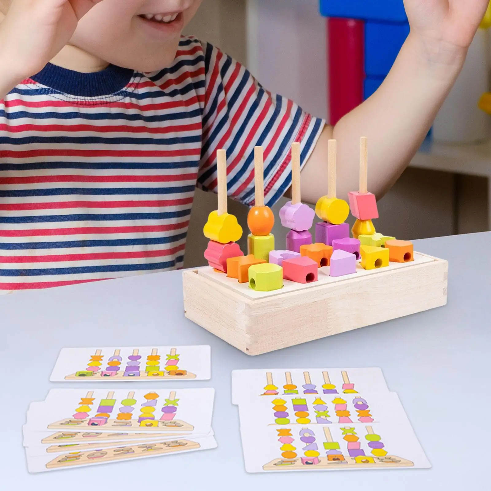 Wooden Beads Sequencing Toy Set Shape Color Sorter Interesting Montessori Toys
Wooden Beads Sequencing Toy Set Shape Color Sorter Interesting Montessori Toys