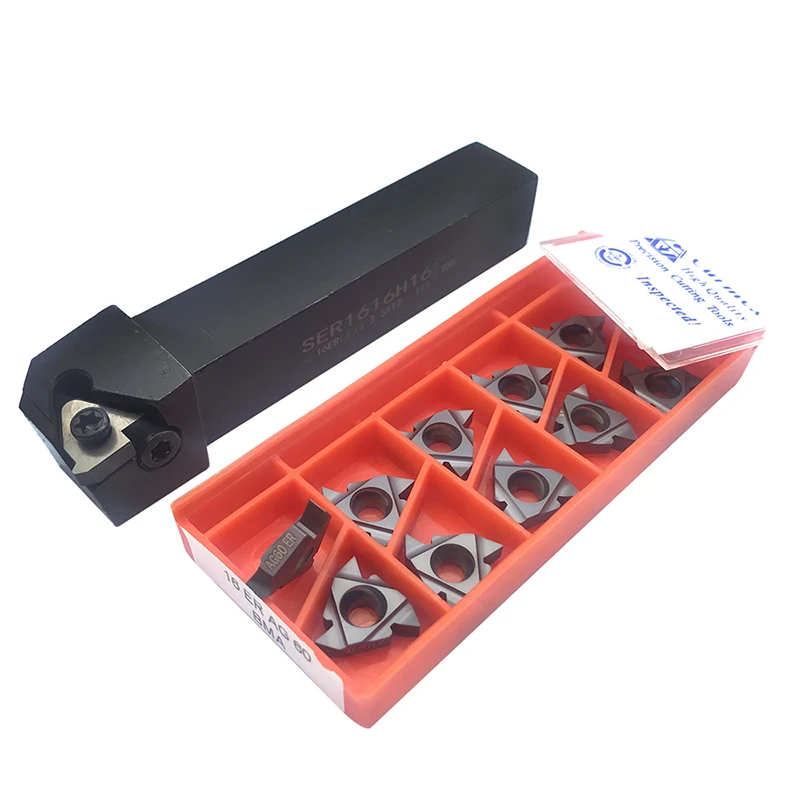 10pcs 16ER AG60 Carbide Inserts Thread Blade + 1pc SER1616H16 CNC Lathe Turning Tool Holder Thread Turning Tools With T15 Wrench
10pcs 16ER AG60 Carbide Inserts Thread Blade + 1pc SER1616H16 CNC Lathe Turning Tool Holder Thread Turning Tools With T15 Wrench