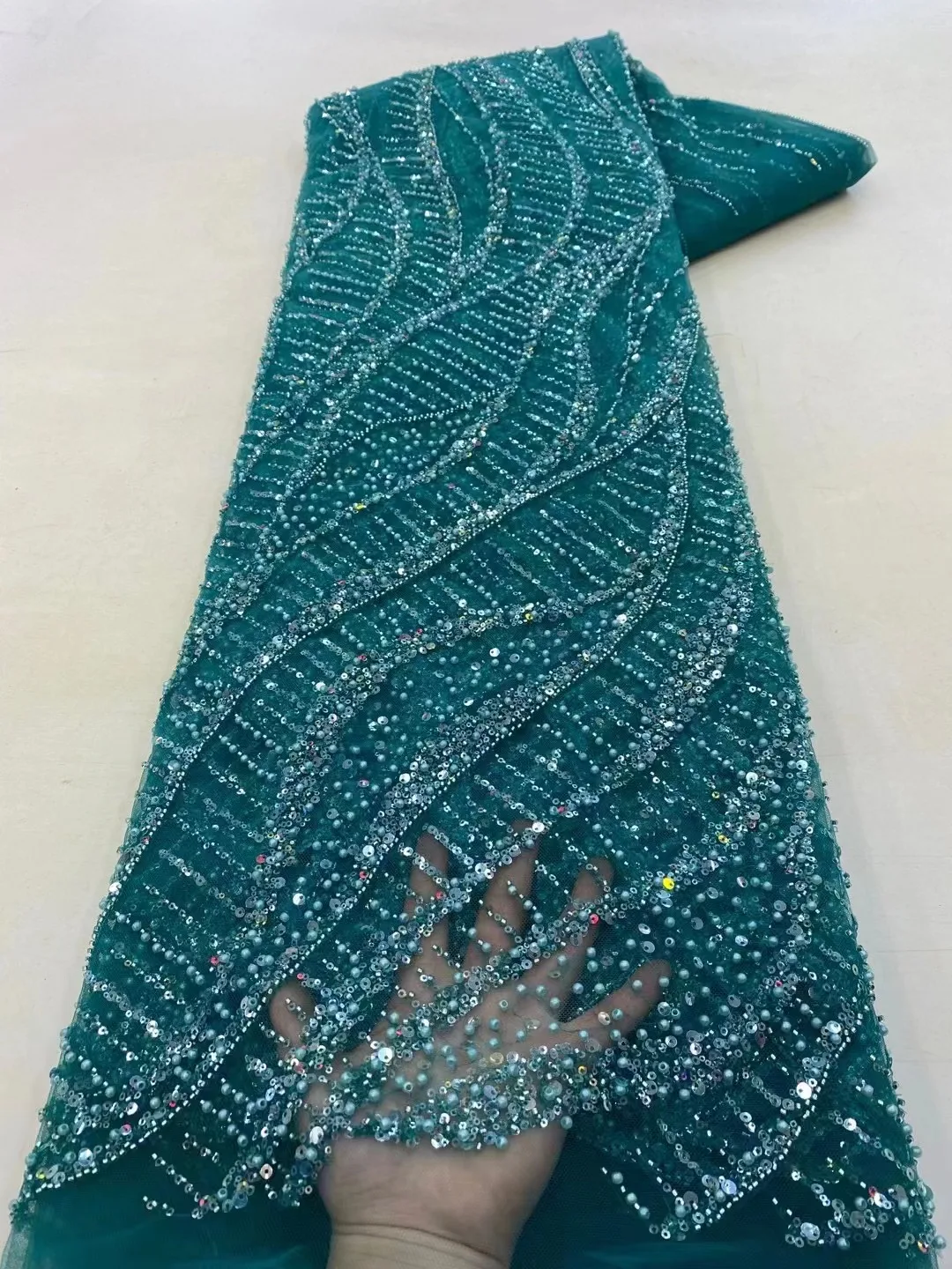 African Beaded Lace Fabric with Sequins, Nigerian Mesh Lace for Sewing, High Quality, French, Luxury, Navy Blue
African Beaded Lace Fabric with Sequins, Nigerian Mesh Lace for Sewing, High Quality, French, Luxury, Navy Blue