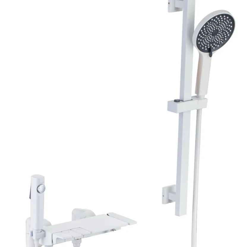 White Copper Piano Button Simple Shower Suit No Top Spray Digital Display Hot and Cold Shower
White Copper Piano Button Simple Shower Suit No Top Spray Digital Display Hot and Cold Shower