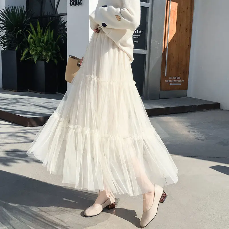 Women's Gauze Skirt A- Line Gauzy Pleated Puffy Skirt Autumn Winter Women's Clothing Woman Skirts Faldas Jupe
Women's Gauze Skirt A- Line Gauzy Pleated Puffy Skirt Autumn Winter Women's Clothing Woman Skirts Faldas Jupe