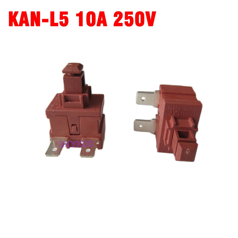

1PCS Original New Keyboard Switch Button Switch KAN-L5 10A 250V Water Heater Vacuum Cleaner Special Lock Self-Locking 2pin 19*13