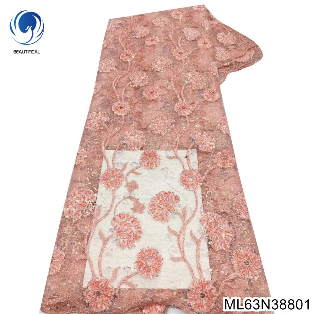 Distinctive Design High Quality Pink Chenille African Sequin Fabric French Tulle Exquisite Lac for Evening Party Dress ML63N388
Distinctive Design High Quality Pink Chenille African Sequin Fabric French Tulle Exquisite Lac for Evening Party Dress ML63N388
