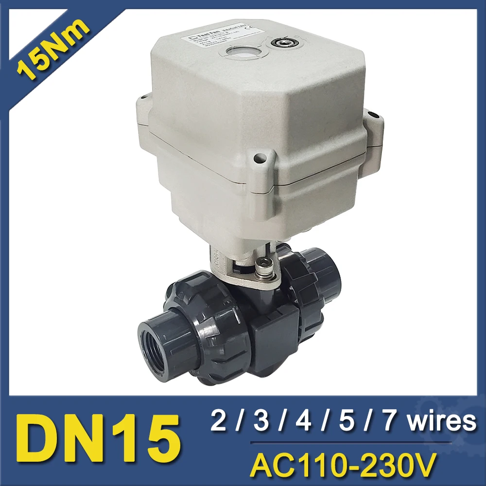 DN15 Electric Water Valve Plastic True Union BSP, NPT Glue End 110V to 230V Electric motor control valve CE certifed metal gears
DN15 Electric Water Valve Plastic True Union BSP, NPT Glue End 110V to 230V Electric motor control valve CE certifed metal gears