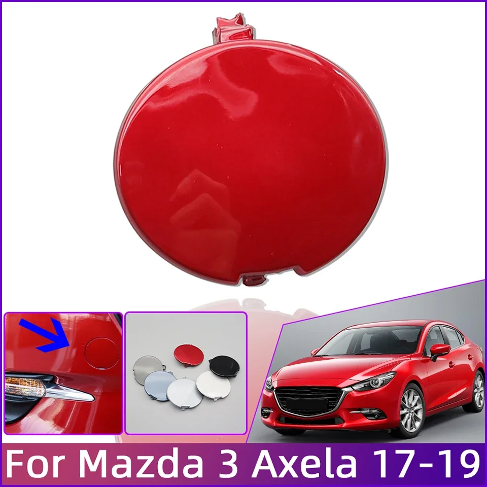

For Mazda 3 Axela Sedan 2017 2018 2019 Car Front Bumper Towing Hook Cover Lid Tow Hook Hauling Trailer Cap Red Blue Grey Silver