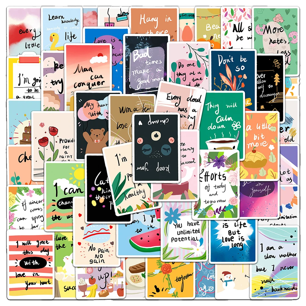 10/30/50pcs Inspirational Life Phrases Cartoon Stickers Kawaii Aesthetic Motivational Decal Waterproof Kawaii Decoration Sticker
10/30/50pcs Inspirational Life Phrases Cartoon Stickers Kawaii Aesthetic Motivational Decal Waterproof Kawaii Decoration Sticker